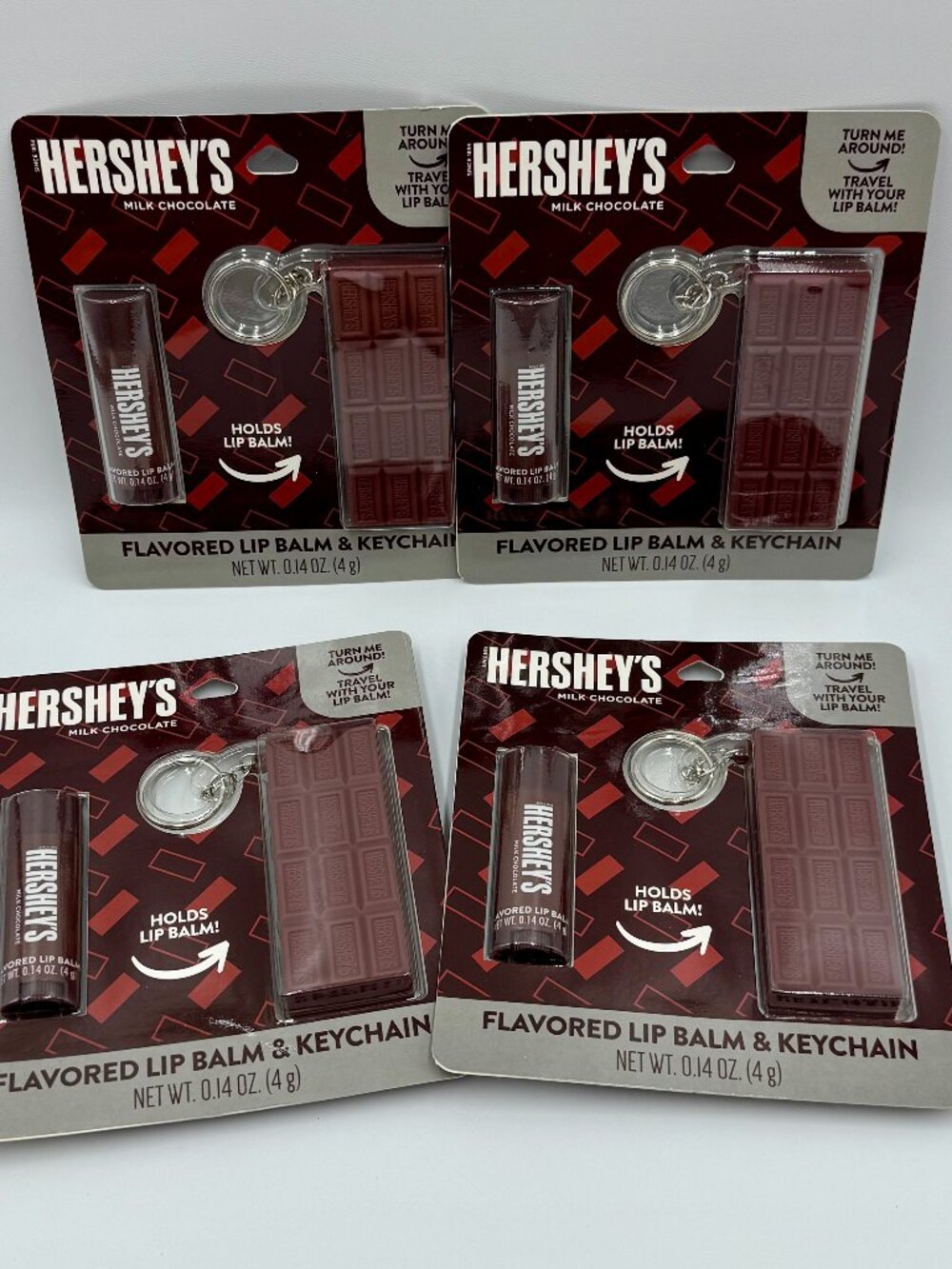 8 Pieces Icee Hershey's Chocolate Flavored Lip Balm & Keychain Bundle